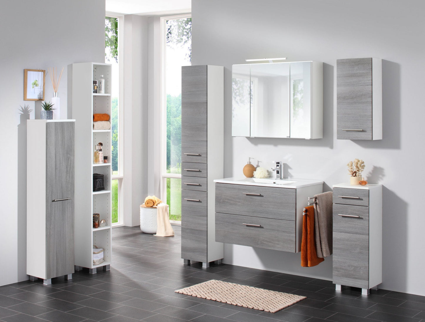 "Trento" Washbasin 80x47 cm Grey from HELD MÖBEL