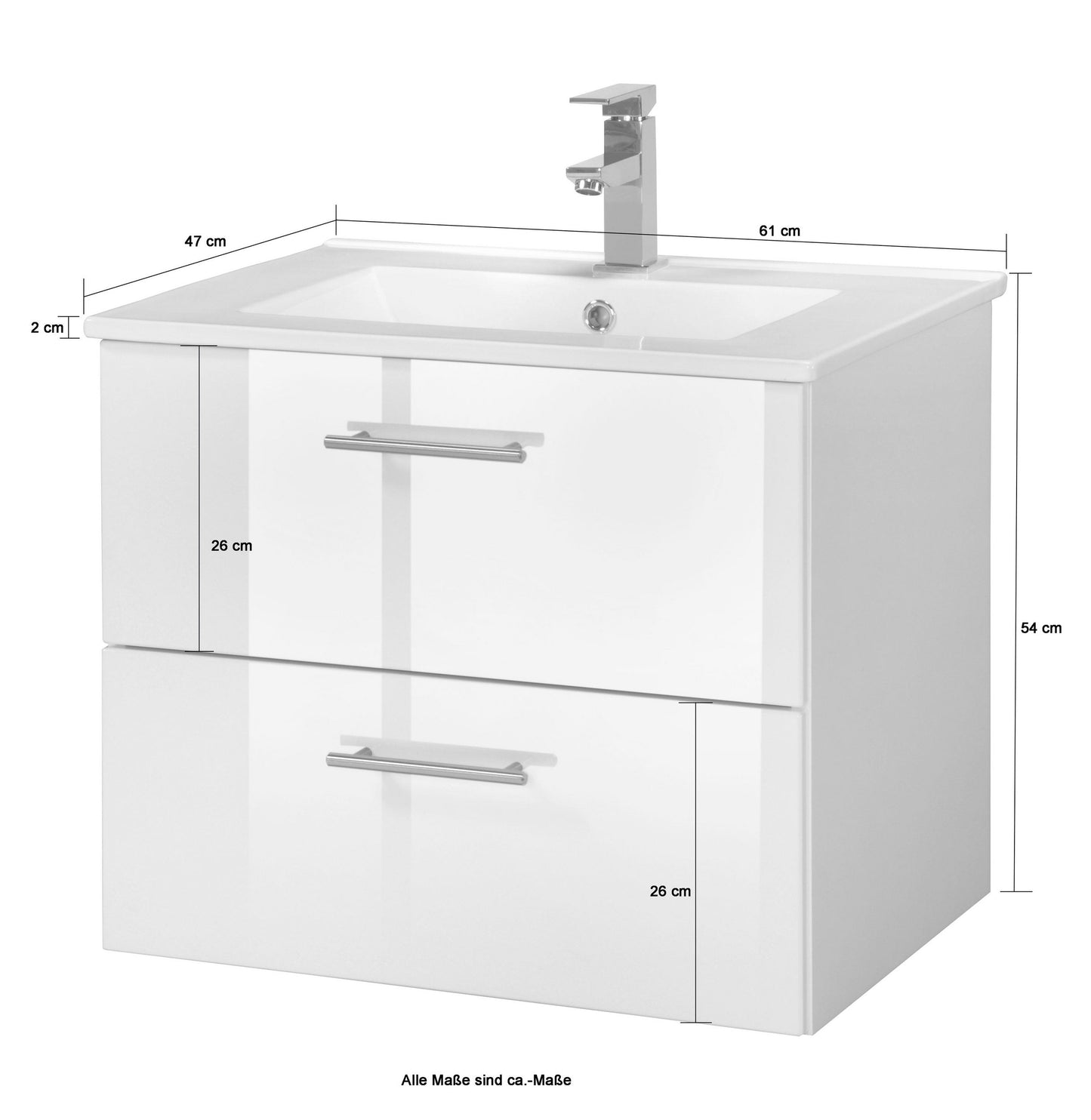 "Trento" Washbasin 60x47 cm White from HELD MÖBEL