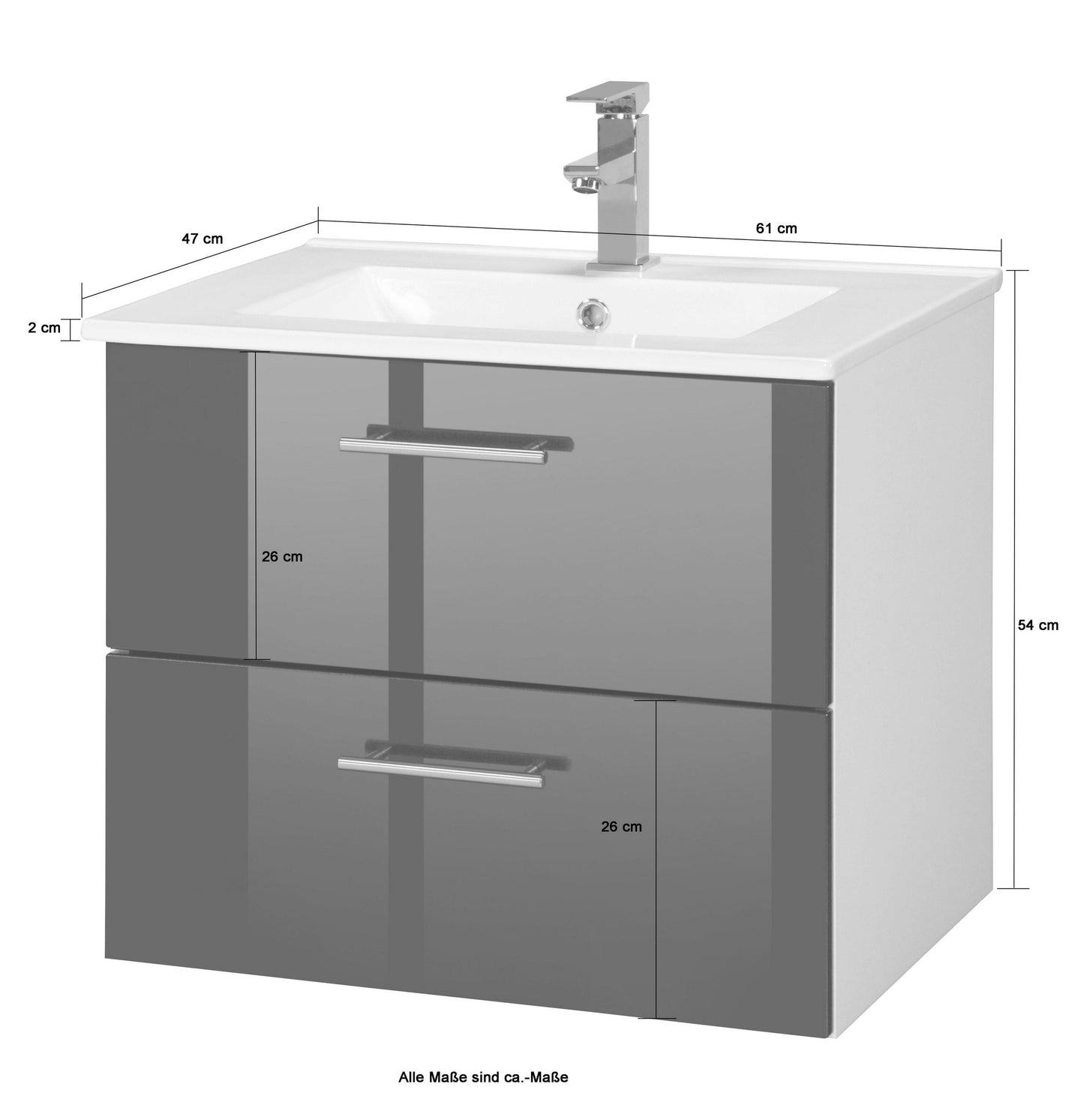 "Trento" Washbasin 60x47 cm black from HELD MÖBEL