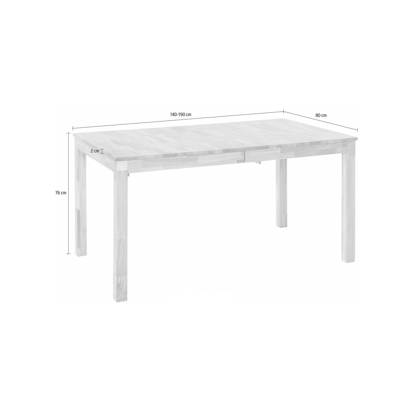Dining Table, 140-190/80 by Home affaire