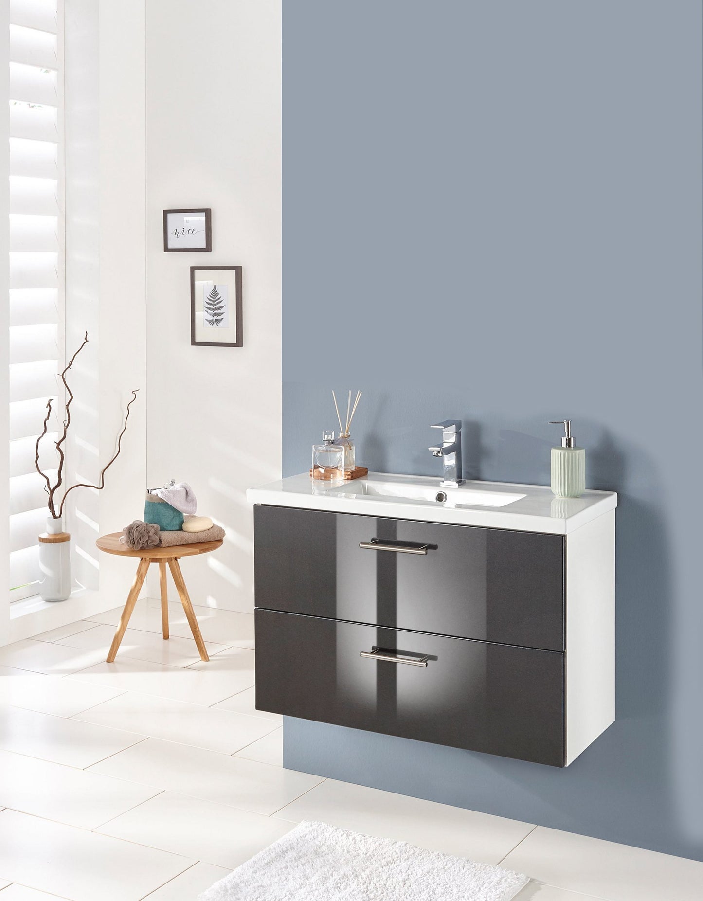 “Trento” Washbasin Black 80x36 cm from HELD MÖBEL