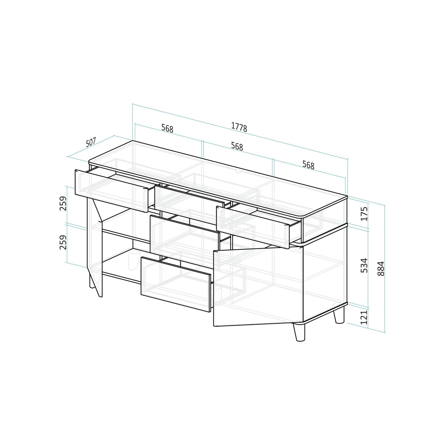 "Rula" Sideboard 178.5 cm width by INOSIGN
