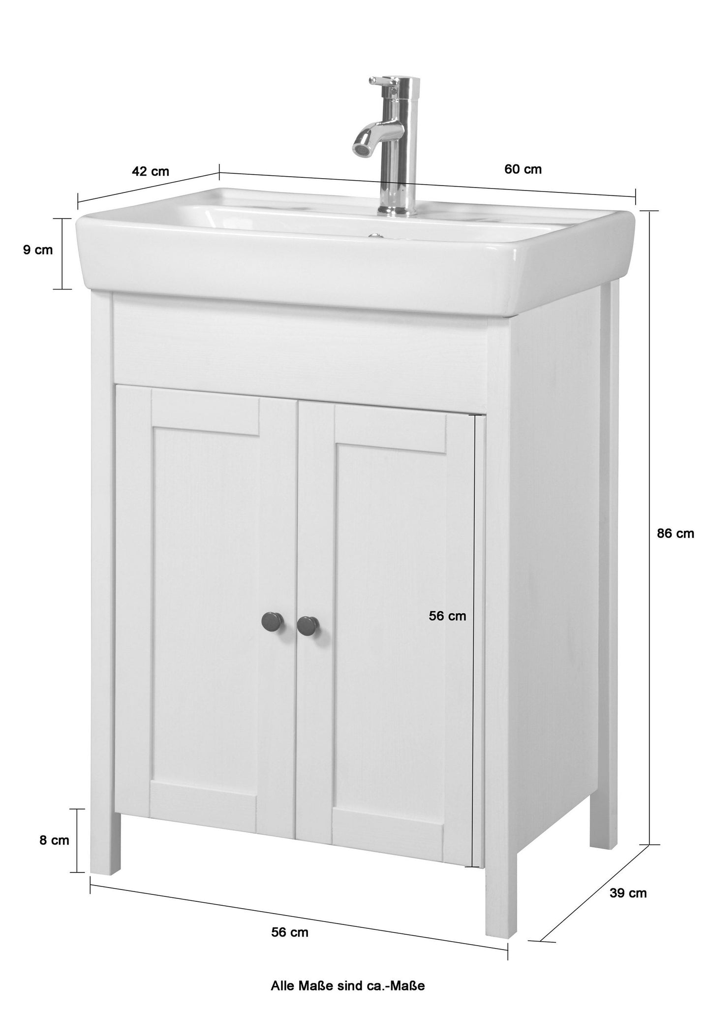 "Sylt" Washbasin natural color from welltime, made of solid pine