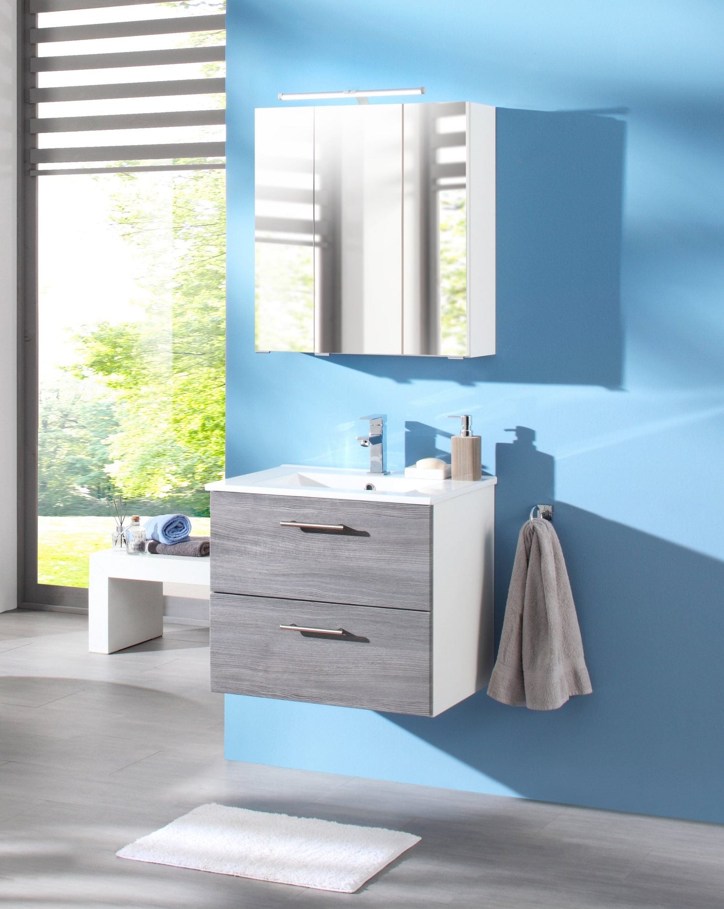 "Trento" Washbasin 60x47 cm Grey from HELD MÖBEL