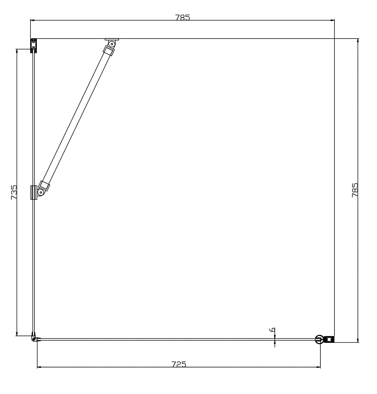 "Florence 2.1" corner shower 80x80 cm from Welltime