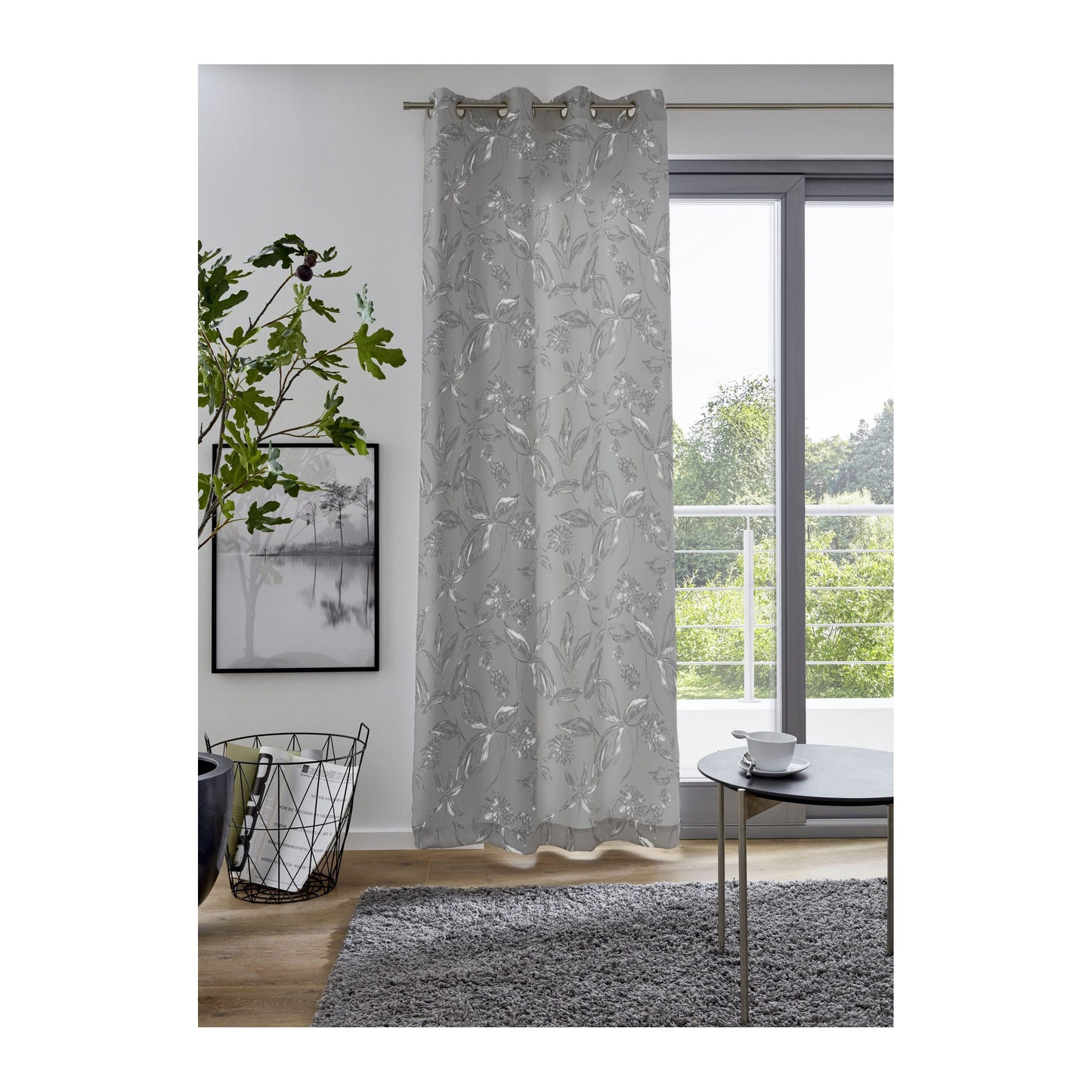 “FLOWER” Curtain gray color from DELAVITA