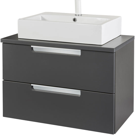 “Malibu” Washbasin Graphite 80x47 cm from Welltime