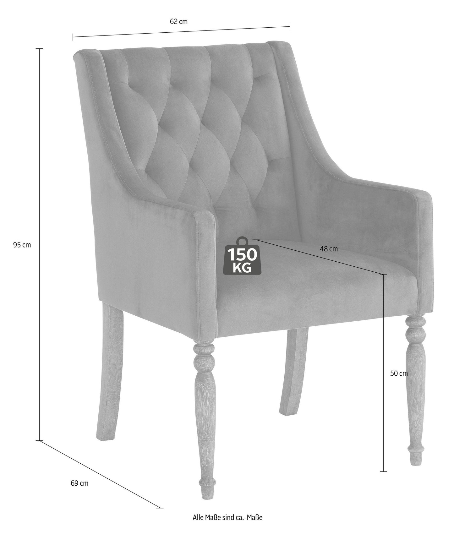 "Tide" Chair, with beautiful upholstery and solid birch wood legs by Home Affaire