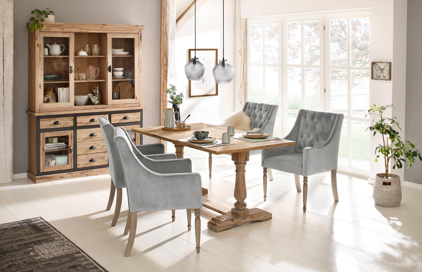 "Tide" Chair, with beautiful upholstery and solid birch wood legs by Home Affaire