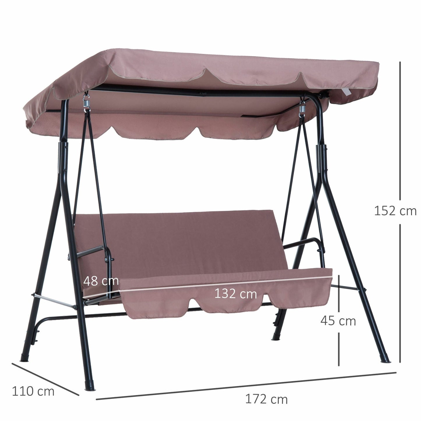 Porch Swing 3-seater from Outsunny