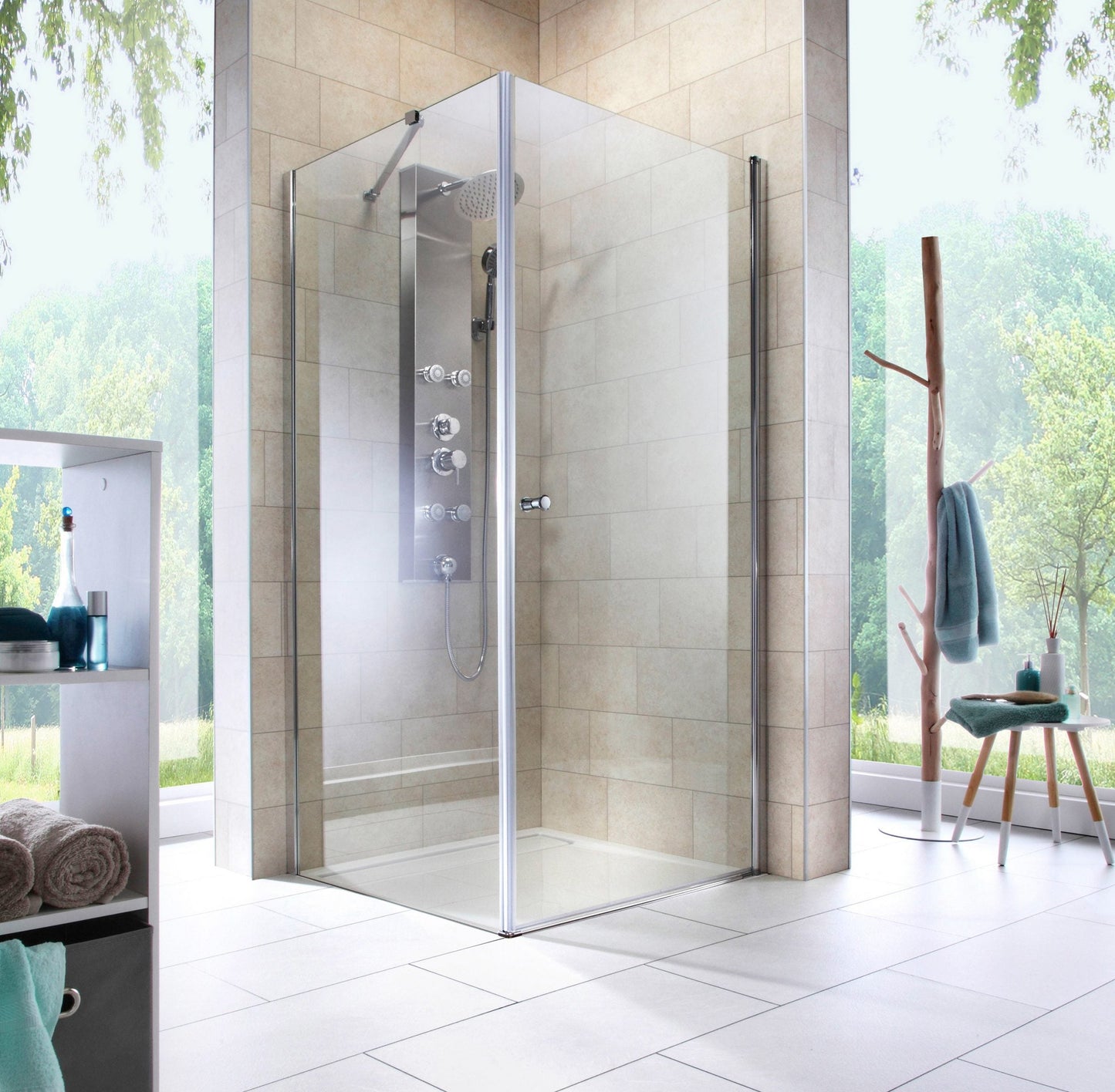 "Florence 2.1" corner shower 80x80 cm from Welltime