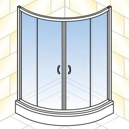 "Aqua" round shower white 90 x 180 cm