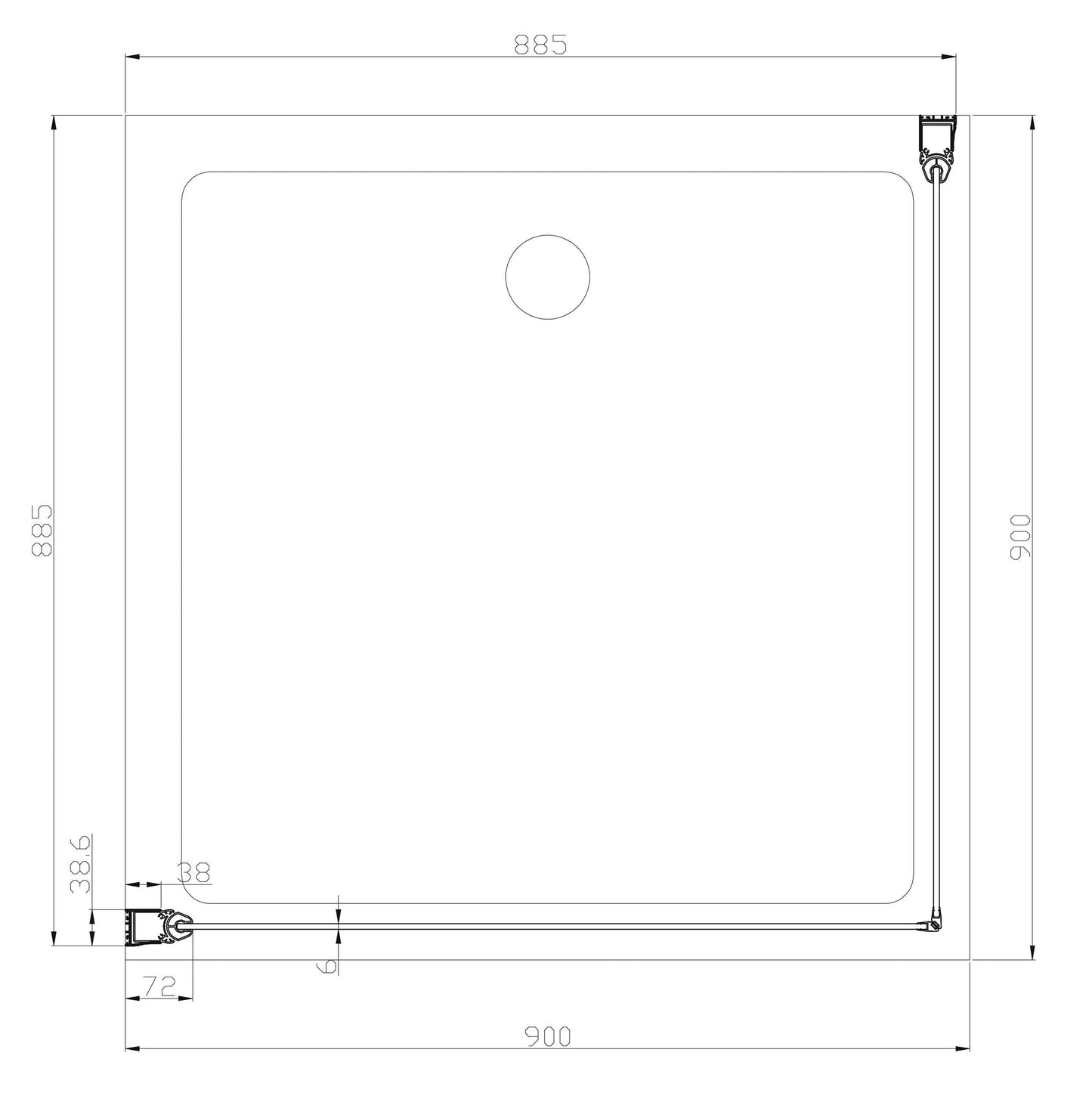 "Florence 2.2" corner shower 90x90 cm  from Welltime