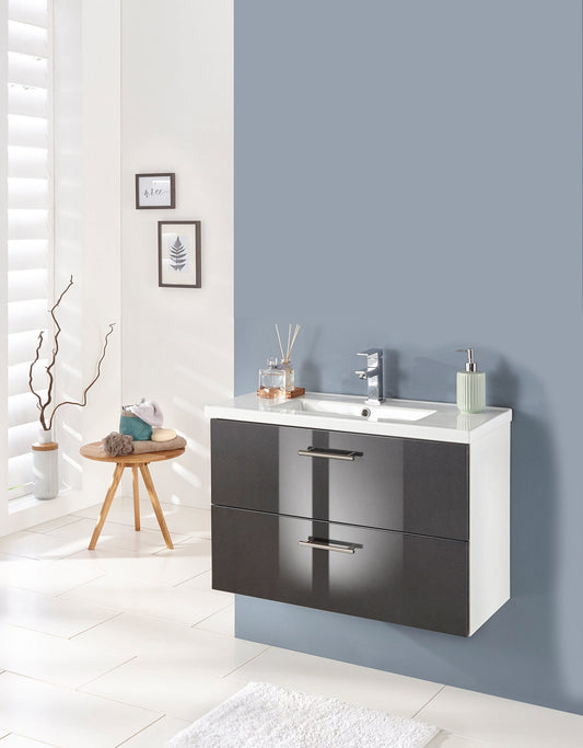 “Trento” Washbasin Black 80x36 cm