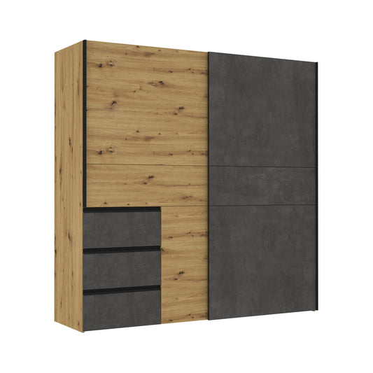 "Winn" Sliding Door Wardrobe with metal handles