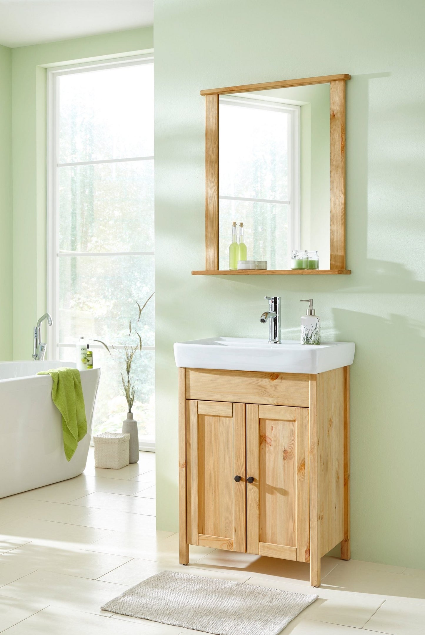 "Sylt"  Washbasin natural color from welltime, made of solid pine