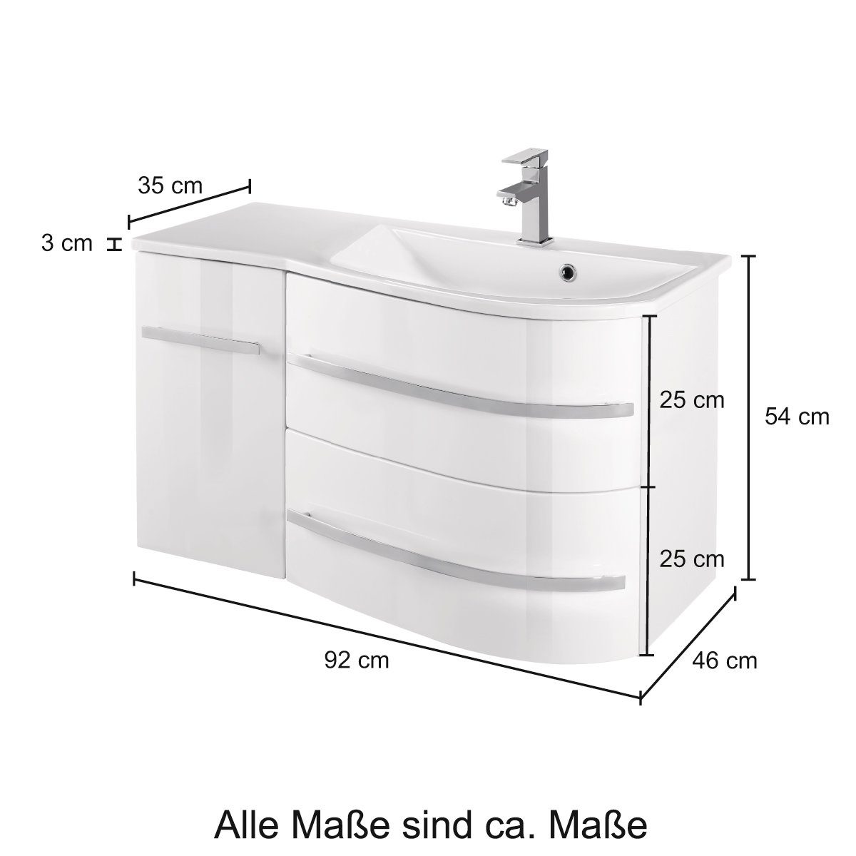 "OSLO" Washbasin Width 90 cm from Welltime