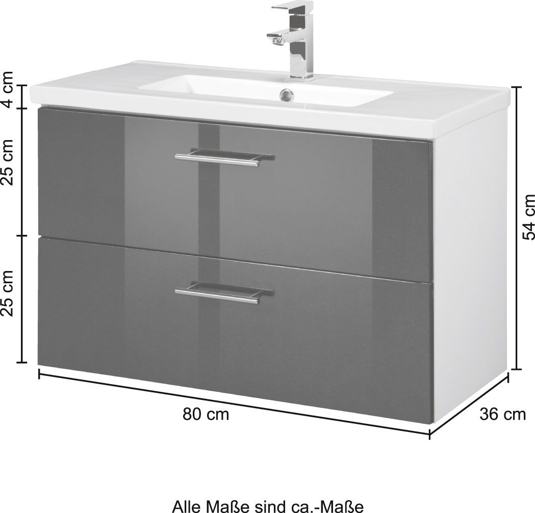 “Trento” Washbasin Black 80x36 cm from HELD MÖBEL