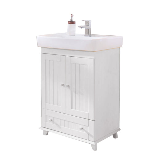 "Venezia" washbasin white from Welltime , made of solid pine, 2 doors, 1 drawer