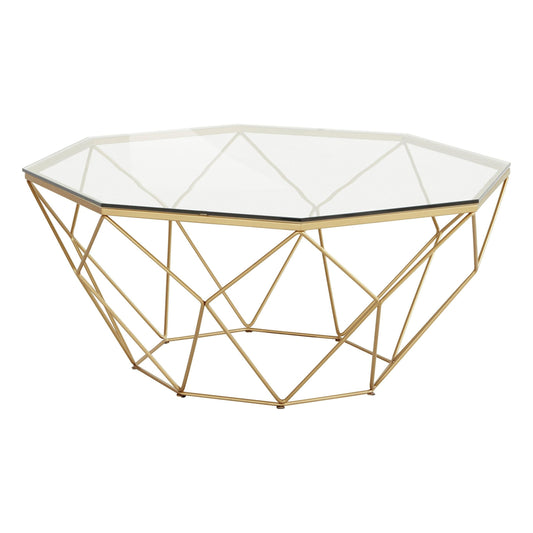 "Caen" coffee table with a brass frame by GMK